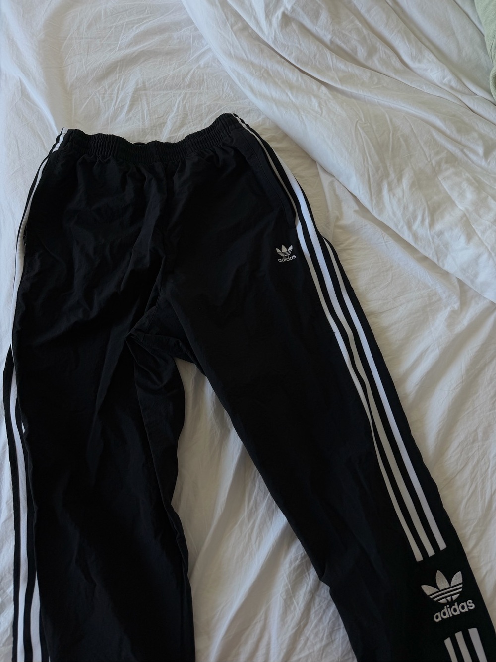 adidas Black Joggers with White Three-Stripes
